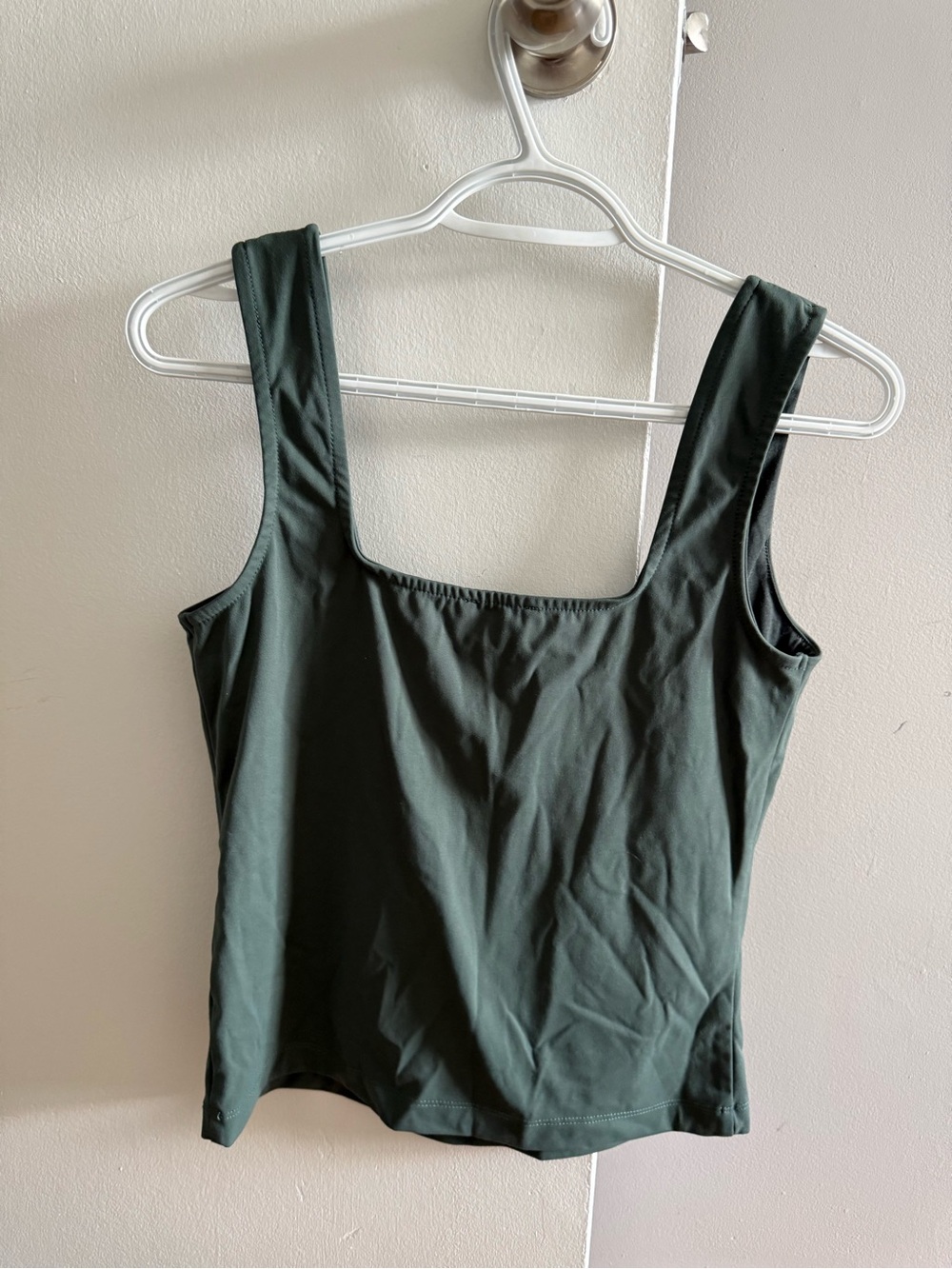 Dynamite Square-Neck Tank Top in Olive Green - Picture 2 of 3